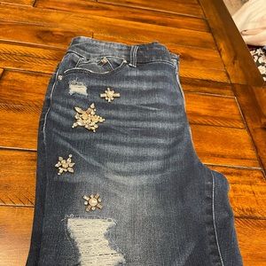 Chico’s, Platinum Jegging, Size 0 with jewels